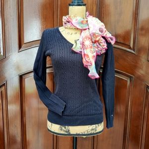 Tommy Hilfiger Black Cable Knit Sweater